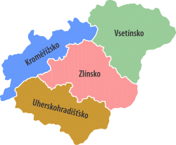 Mapa Zlínského kraje