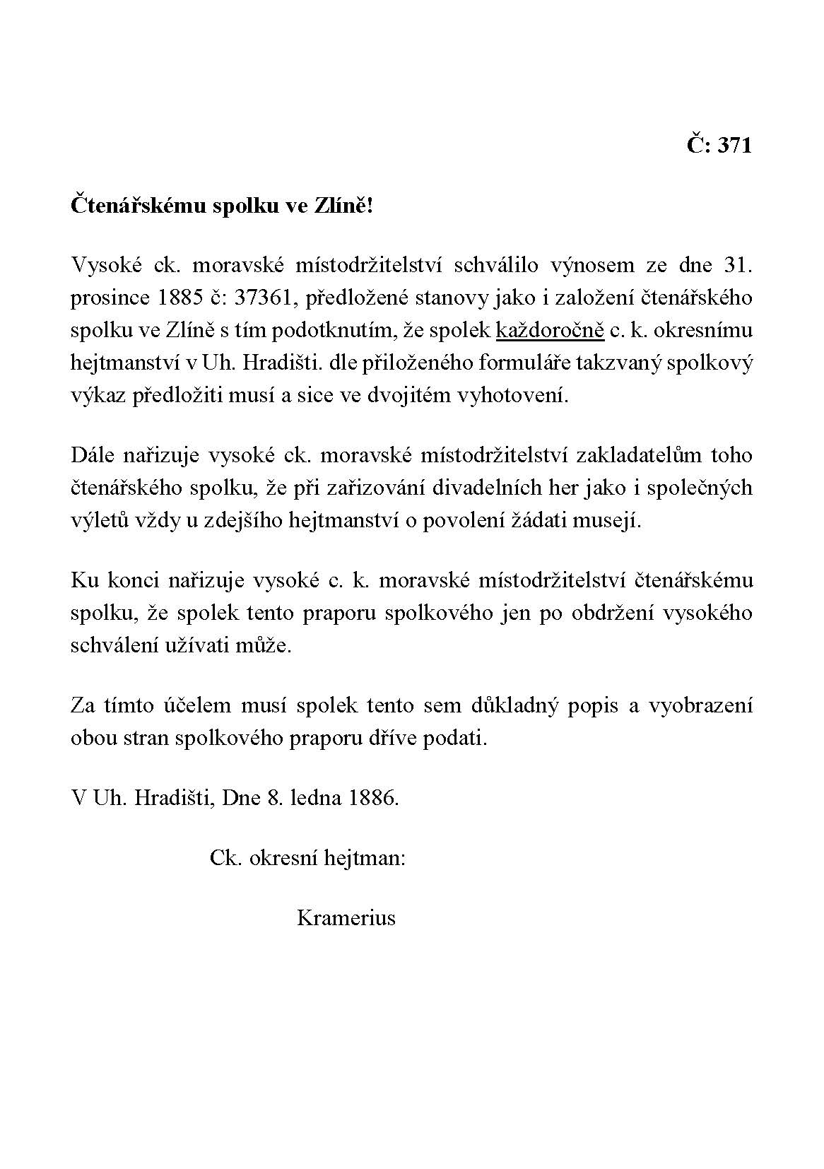 Přepis zakládací listiny