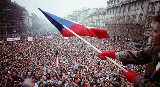 Demonstrace na Václavském náměstí - listopad 1989