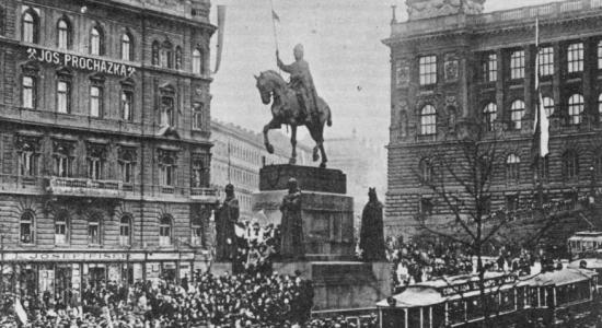 Demonstrace na Václavském náměstí 28. 10. 1918