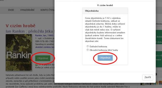 Objednávka knihy v katalogu